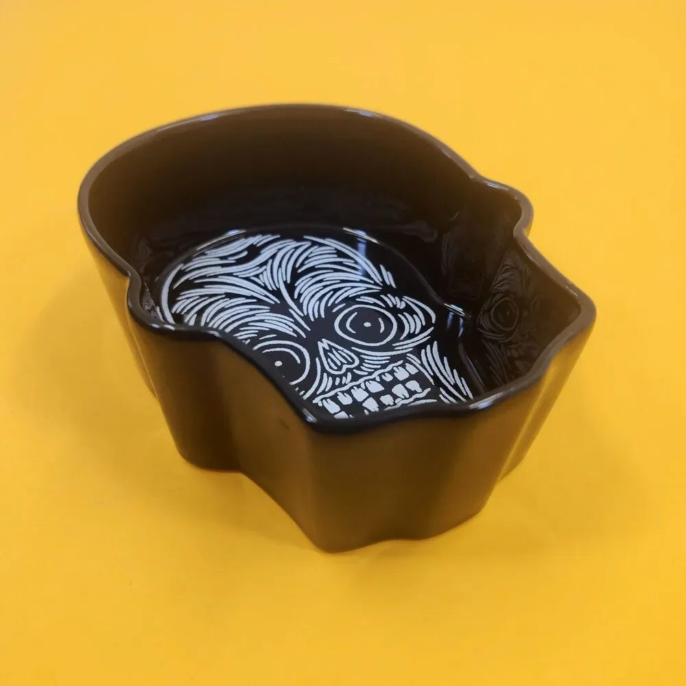 Crate & Barrel Patch NYC Skeleton Skull Halloween Day of Dead Candy Dish Bowl